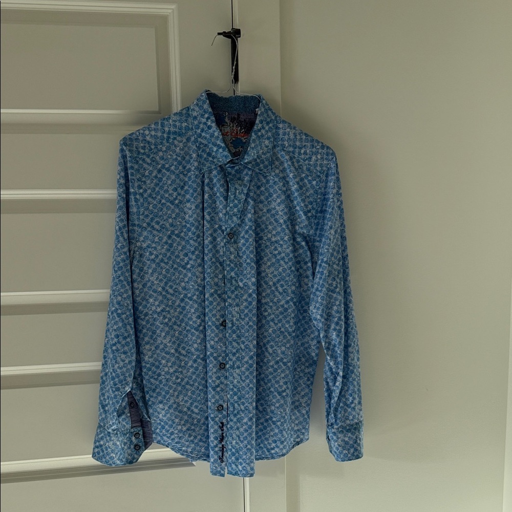 Robert Graham Blue Geometric Button Down Shirt